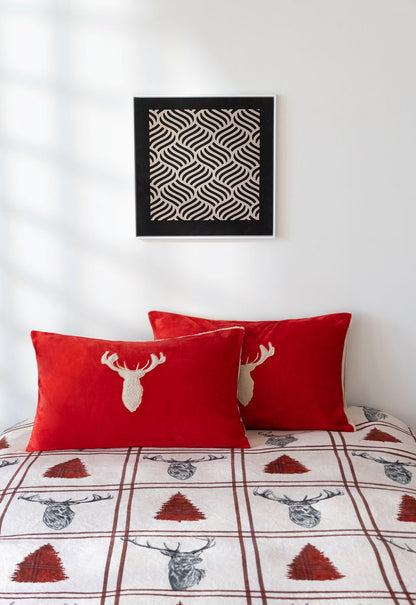 Stag Teddy Bear Fleece Duvet Cover Set – Soft Warm Cosy Winter Bedding | Night Zone