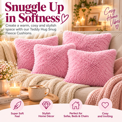 Teddy Hug Fleece Cushion Cover – Soft Fluffy Snug Cuddle Cushion Cover | Night Zone