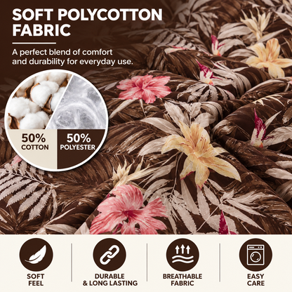 Abby Printed Polycotton Duvet Cover Set – Soft Easy Care Bedding | Night Zone