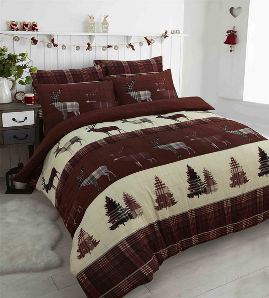 Stag Flannelette Duvet Cover Set – 100% Brushed Cotton Warm Bedding | Night Zone