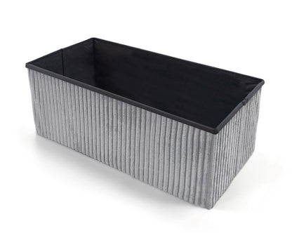 Corduroy Ribbed Foldable Storage Ottoman Box – Padded Storage Bench with Lid | Night Zone