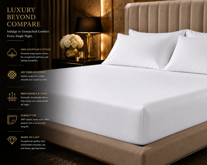 400 Thread Count 100% Egyptian Cotton Fitted Sheet – Hotel Quality Bedding | Night Zone