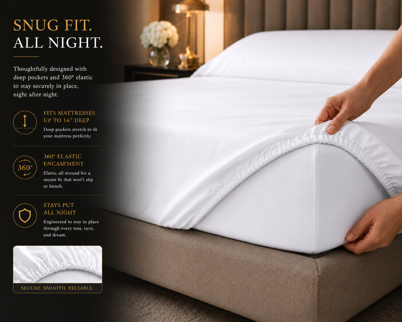 400 Thread Count 100% Egyptian Cotton Fitted Sheet – Hotel Quality Bedding | Night Zone