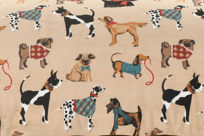Dog Print Teddy Fleece Duvet Cover Set – Soft Cosy Pet Lover Bedding | Night Zone