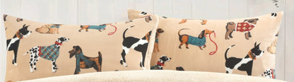 Dog Print Teddy Fleece Duvet Cover Set – Soft Cosy Pet Lover Bedding | Night Zone
