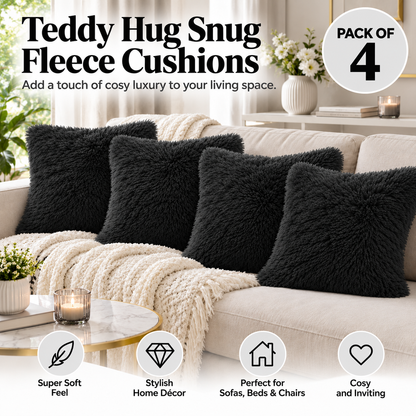 Teddy Hug Fleece Cushion Cover – Soft Fluffy Snug Cuddle Cushion Cover | Night Zone