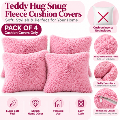 Teddy Hug Fleece Cushion Cover – Soft Fluffy Snug Cuddle Cushion Cover | Night Zone