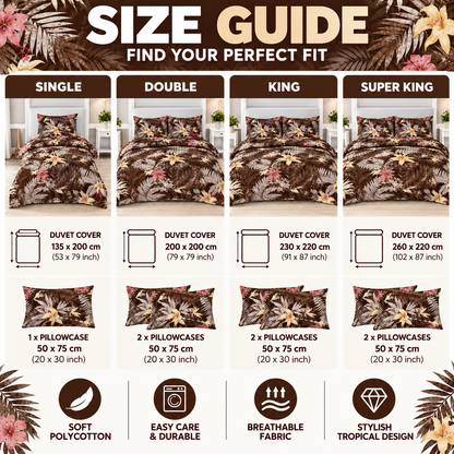 Abby Printed Polycotton Duvet Cover Set – Soft Easy Care Bedding | Night Zone