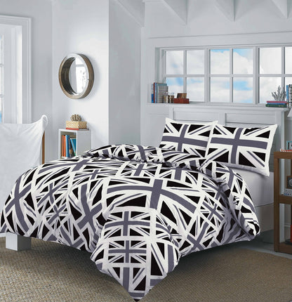 Union Jack Printed Polycotton Duvet Cover Set – Soft Easy Care Bedding | Night Zone