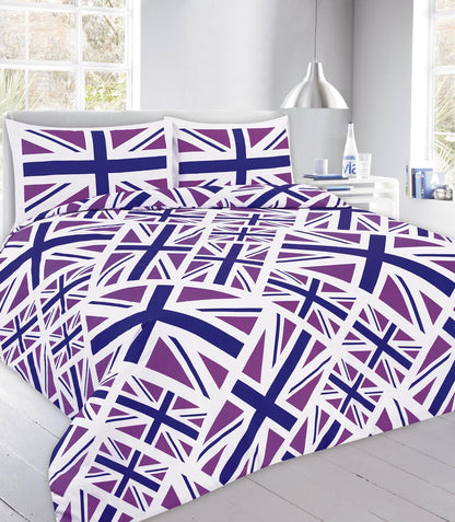 Union Jack Printed Polycotton Duvet Cover Set – Soft Easy Care Bedding | Night Zone