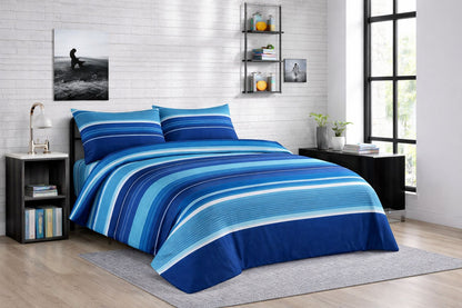 4 Piece Printed Microfiber Bedding Set – Duvet Cover, Fitted Sheet & Pillowcases | Night Zone