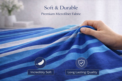 4 Piece Printed Microfiber Bedding Set – Duvet Cover, Fitted Sheet & Pillowcases | Night Zone