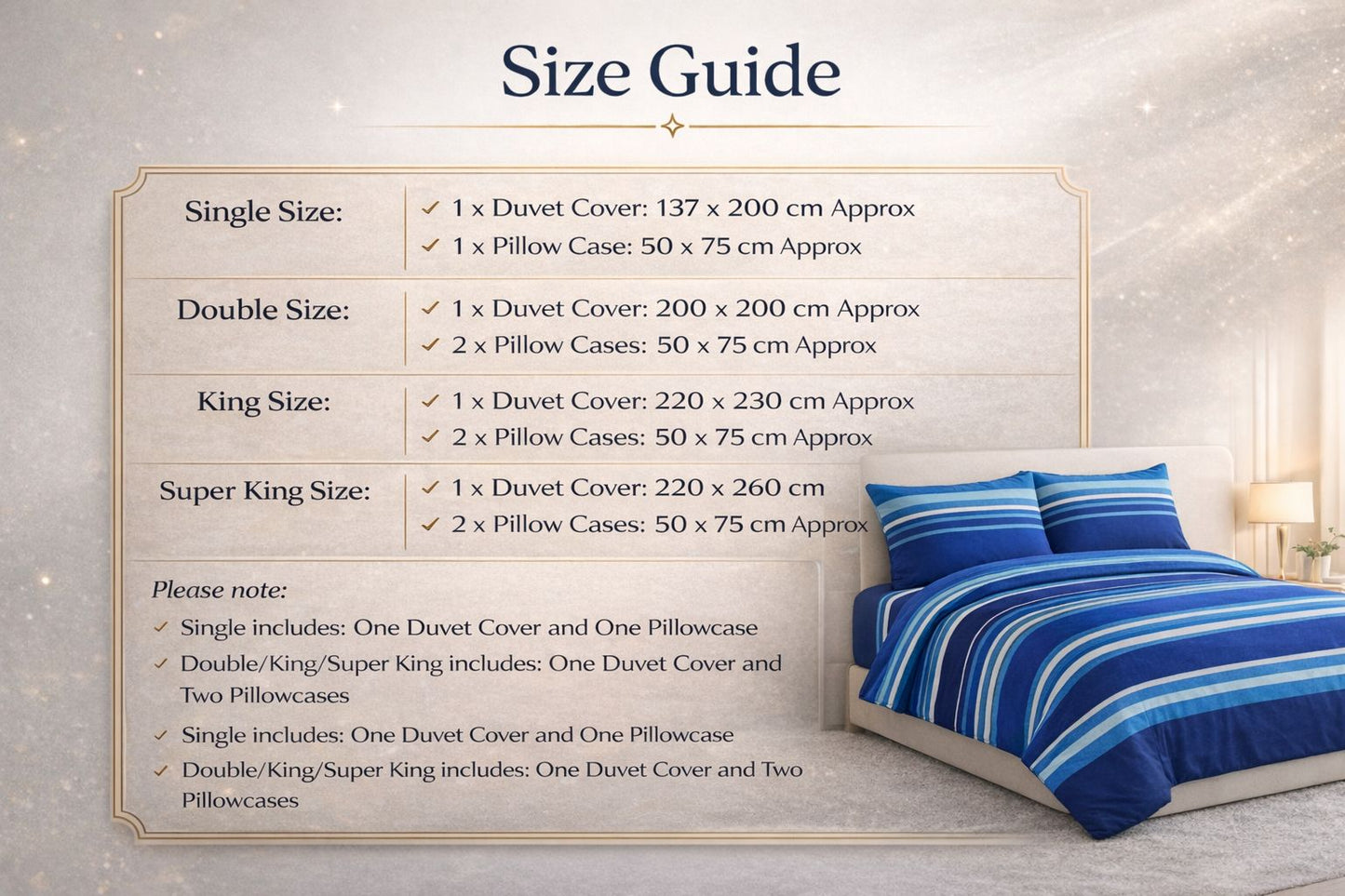 4 Piece Printed Microfiber Bedding Set – Duvet Cover, Fitted Sheet & Pillowcases | Night Zone
