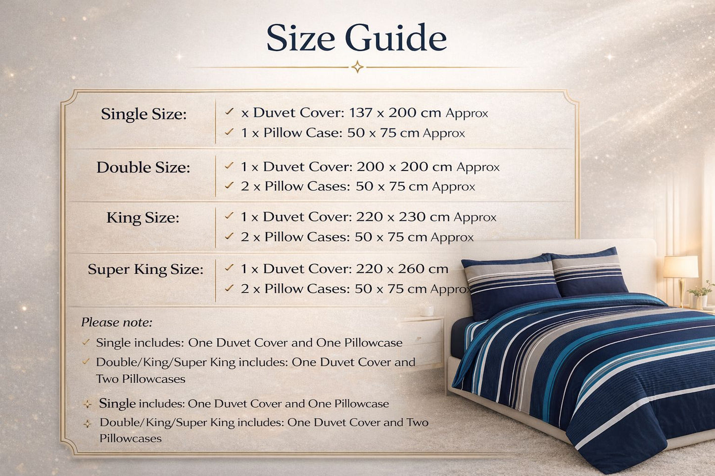 4 Piece Printed Microfiber Bedding Set – Duvet Cover, Fitted Sheet & Pillowcases | Night Zone
