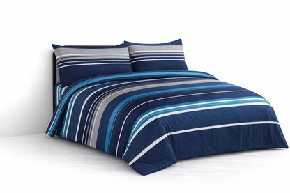 4 Piece Printed Microfiber Bedding Set – Duvet Cover, Fitted Sheet & Pillowcases | Night Zone