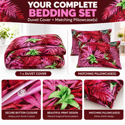 Abby Printed Polycotton Duvet Cover Set – Soft Easy Care Bedding | Night Zone