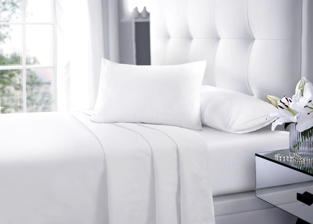 Polycotton Sheet Set – Fitted Sheet, Flat Sheet & Pillowcases Easy Care Bedding | Night Zone
