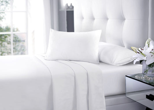 Polycotton Sheet Set – Fitted Sheet, Flat Sheet & Pillowcases Easy Care Bedding | Night Zone