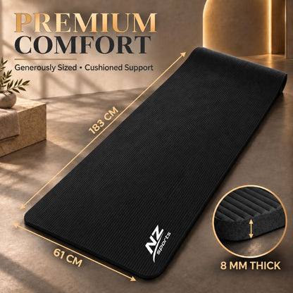 Premium 8mm NBR Yoga & Exercise Mat | Night Zone