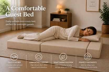 Z Bed Convertible Folding Sofa Bed Chair – 3-in-1 Foam Floor Lounger & Guest Mattress | Night Zone