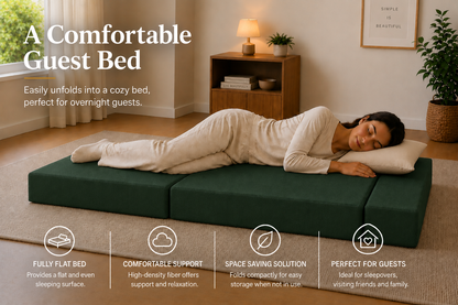 Z Bed Convertible Folding Sofa Bed Chair – 3-in-1 Foam Floor Lounger & Guest Mattress | Night Zone