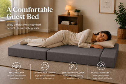 Z Bed Convertible Folding Sofa Bed Chair – 3-in-1 Foam Floor Lounger & Guest Mattress | Night Zone