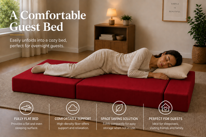 Z Bed Convertible Folding Sofa Bed Chair – 3-in-1 Foam Floor Lounger & Guest Mattress | Night Zone