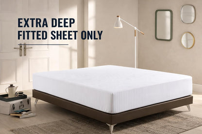 Microfiber Embossed Stripe Extra Deep Fitted Sheet 40cm – Brushed Soft Fitted Bed Sheet | Night Zone