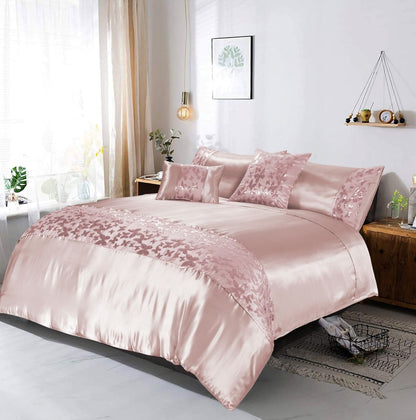Aisha Embroidered Butterfly 100% Polyester Duvet Cover Set – Luxury Floral Bedding | Night Zone