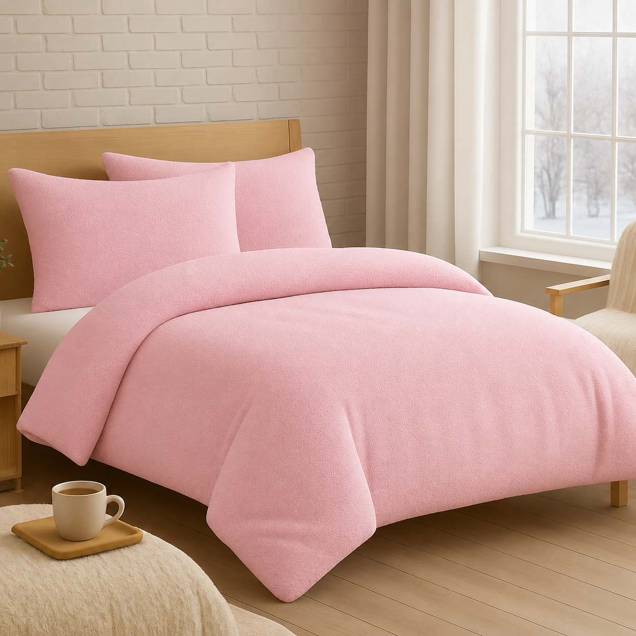 Teddy Fleece Duvet Cover Set – Soft Warm Teddy Bear Bedding | Night Zone