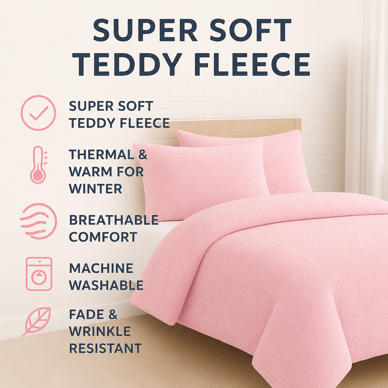 Teddy Fleece Duvet Cover Set – Soft Warm Teddy Bear Bedding | Night Zone
