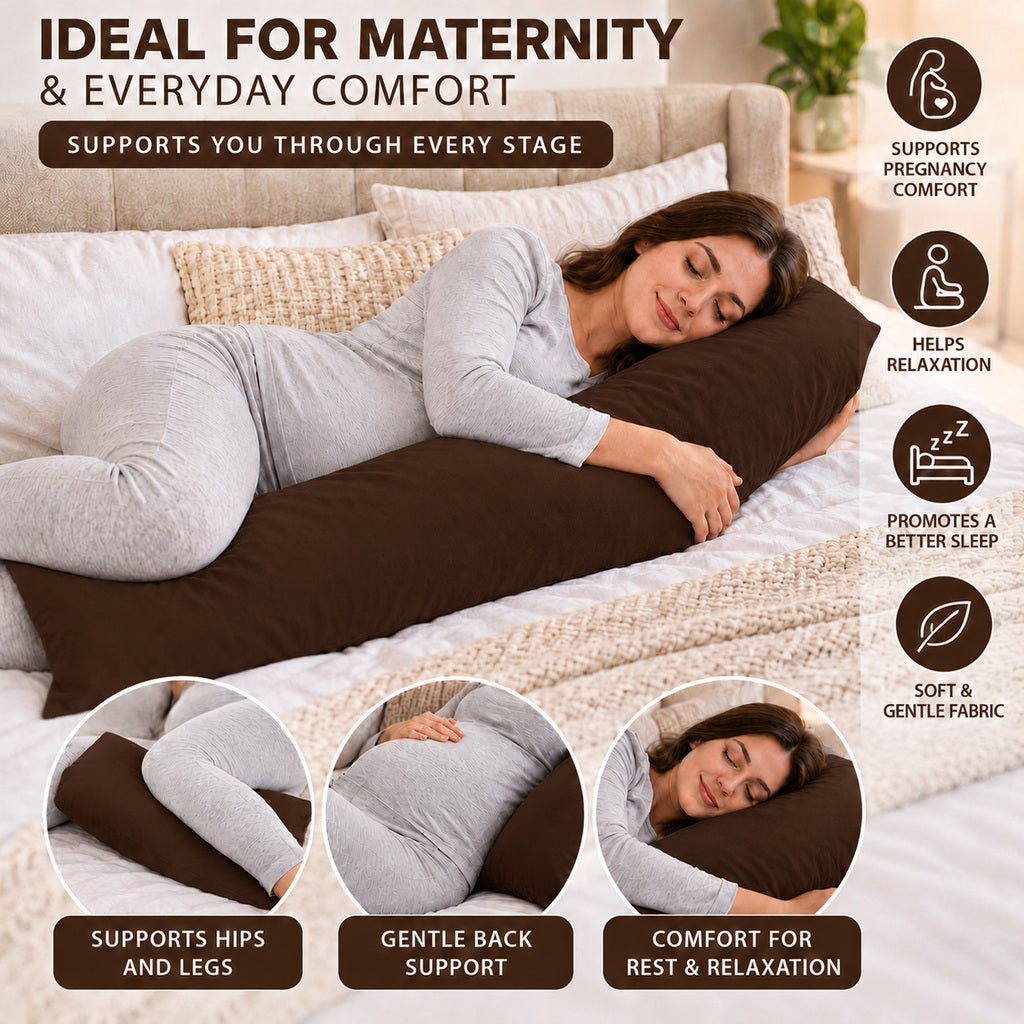 Polycotton bolster pillowcase – Chocolate – 5