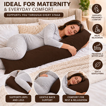 Polycotton bolster pillowcase – Chocolate – 5