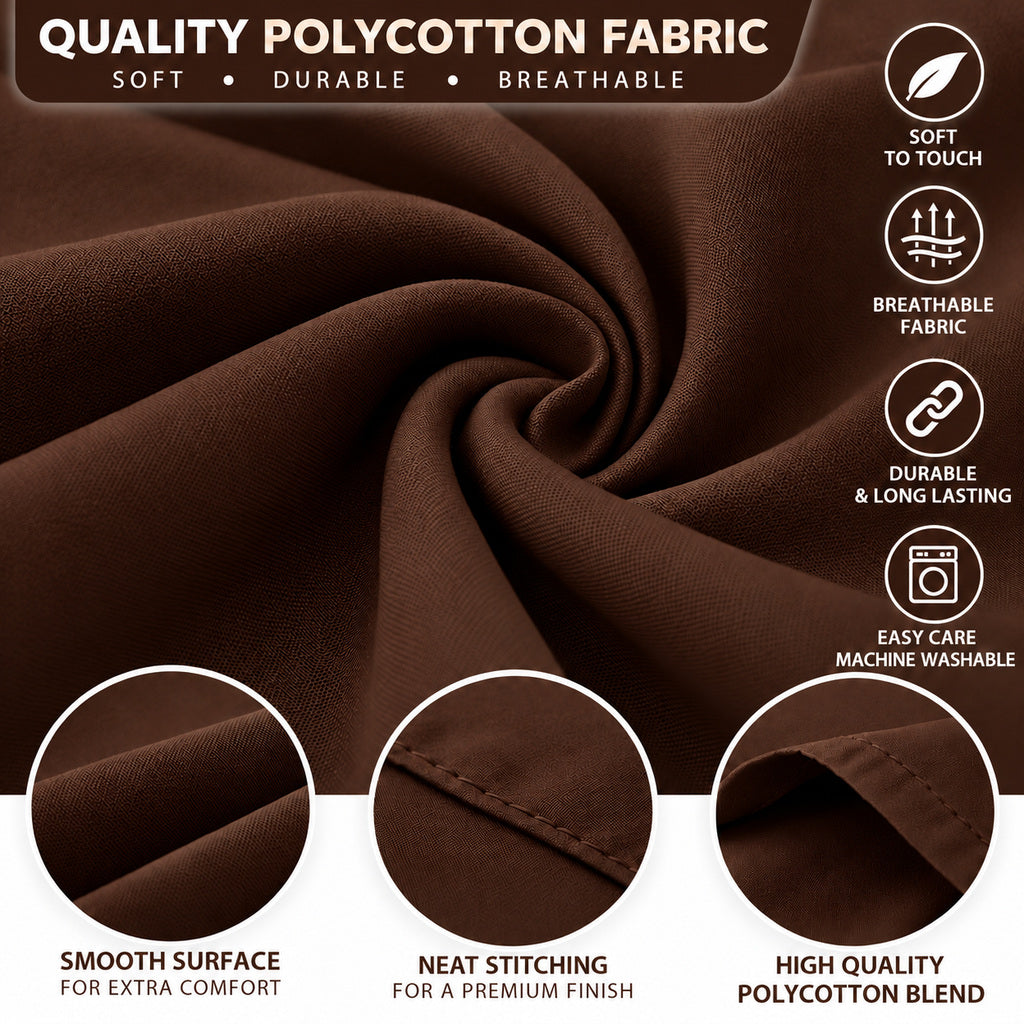 Polycotton bolster pillowcase – Chocolate – 6