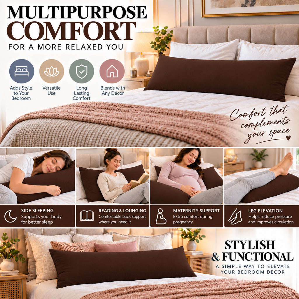 Polycotton bolster pillowcase – Chocolate – 7