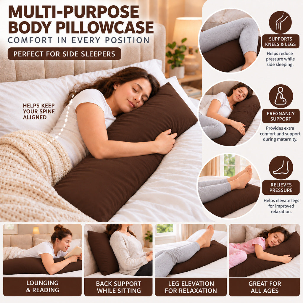 Polycotton bolster pillowcase – Chocolate – 8