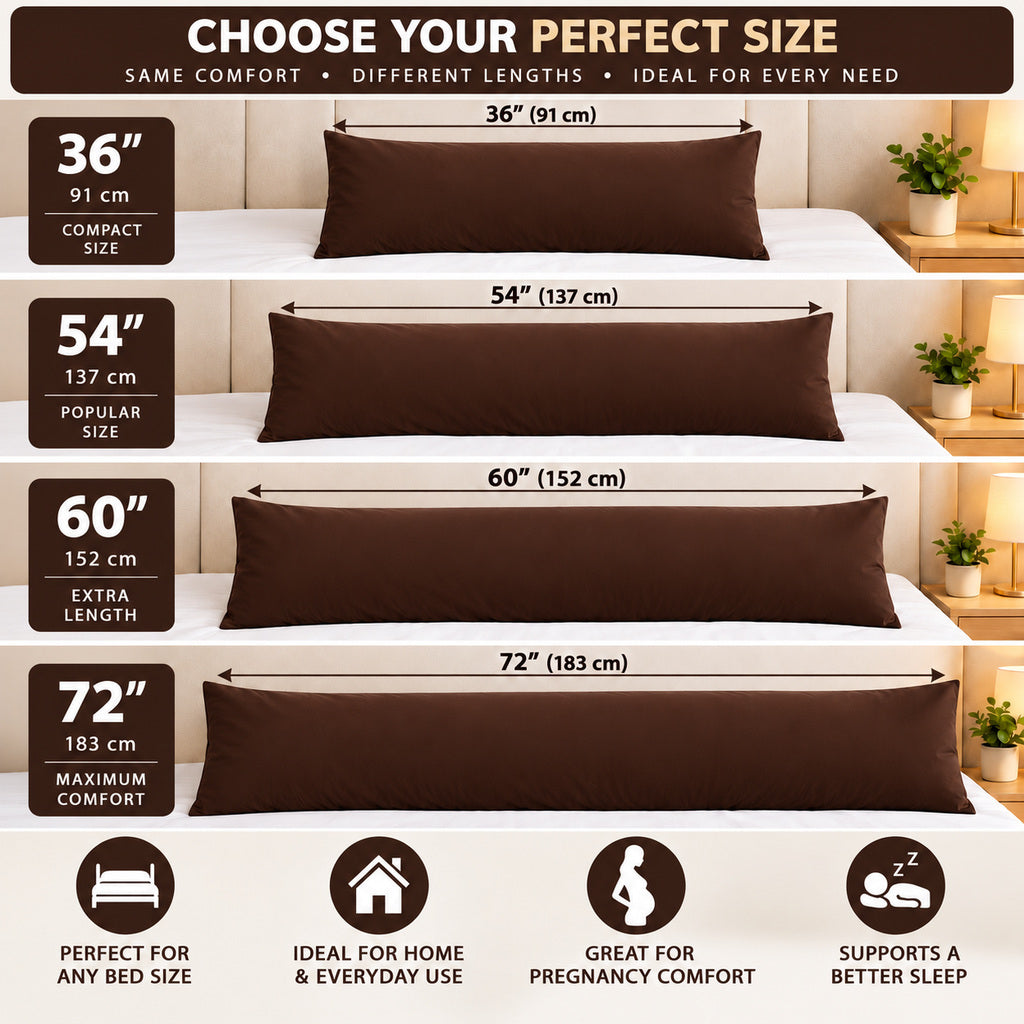 Polycotton bolster pillowcase – Chocolate – 9