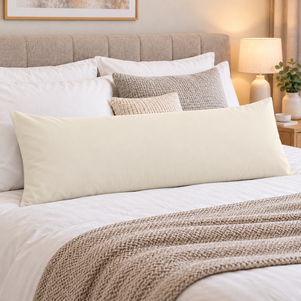 Polycotton bolster pillowcase – Cream – 4