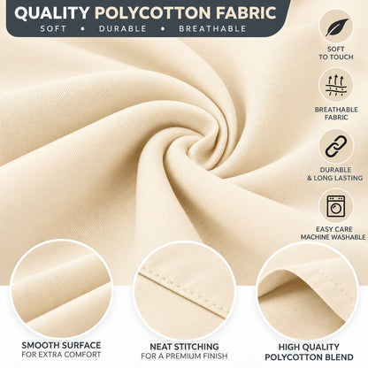 Polycotton bolster pillowcase – Cream – 7