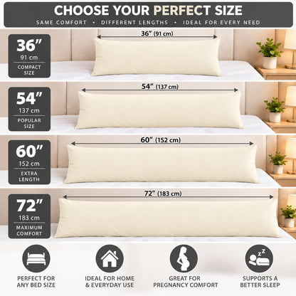 Polycotton bolster pillowcase – Cream – 8