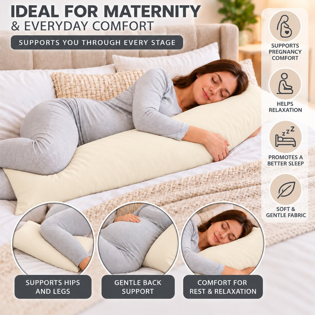Polycotton bolster pillowcase – Cream – 9