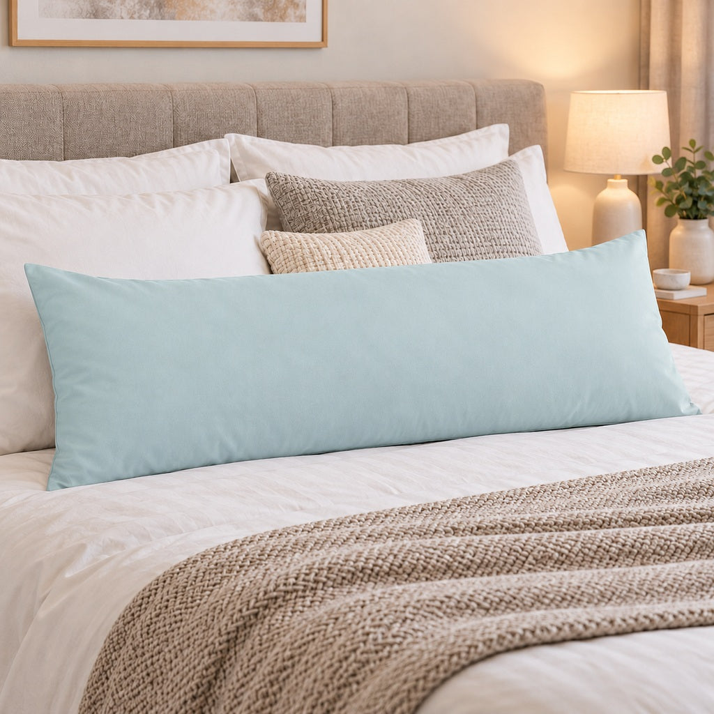 Polycotton bolster pillowcase – Duck Egg – 2