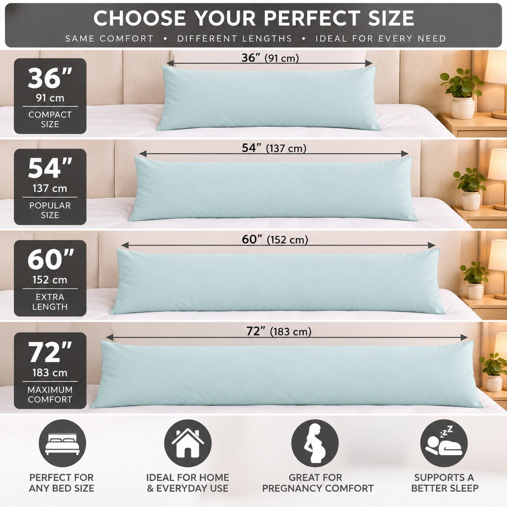 Polycotton bolster pillowcase – Duck Egg – 3