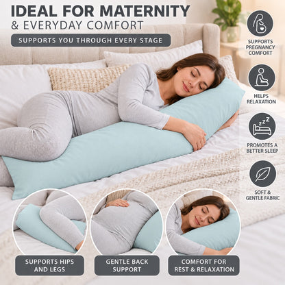 Polycotton bolster pillowcase – Duck Egg – 5