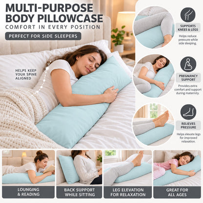 Polycotton bolster pillowcase – Duck Egg – 6