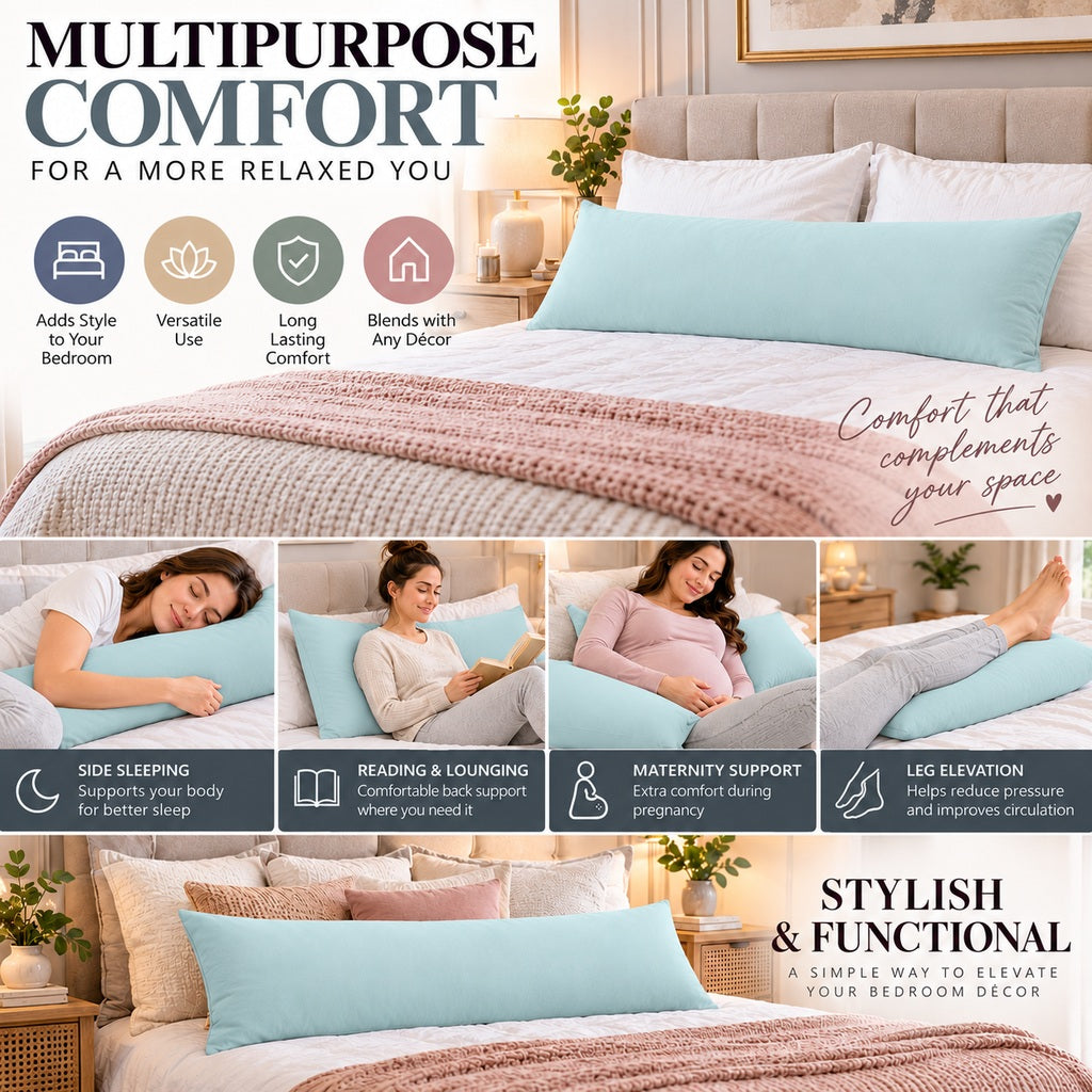 Polycotton bolster pillowcase – Duck Egg – 7