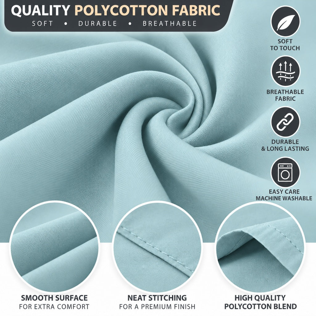 Polycotton bolster pillowcase – Duck Egg – 9