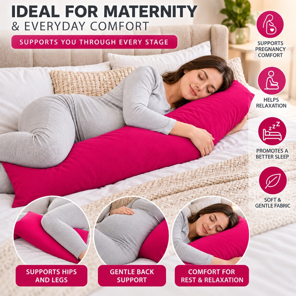 Polycotton bolster pillowcase – Fuchsia – 4