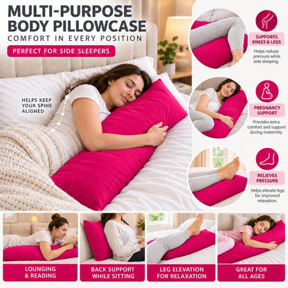 Polycotton bolster pillowcase – Fuchsia – 5