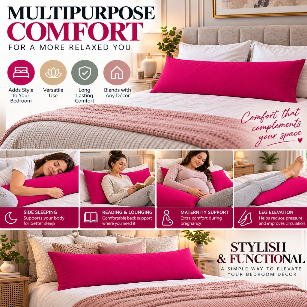 Polycotton bolster pillowcase – Fuchsia – 6